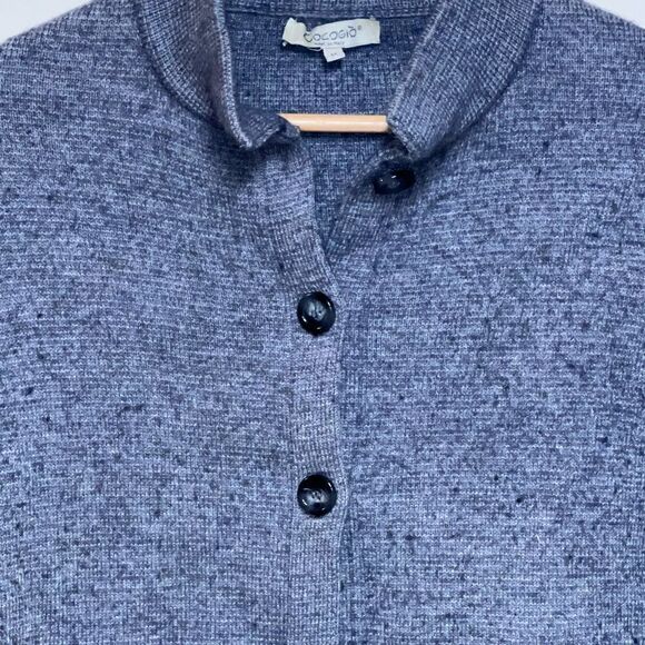 COCOGIO Anthropologie Button front Grey Wool Blend Crop Oversized Cardigan Sz M - Picture 6 of 6